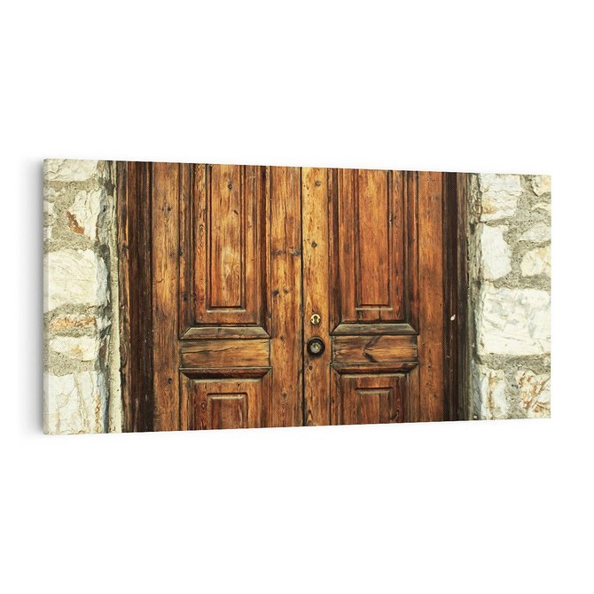 Obraz na płótnie 100x50 - Tajemnicze stare drzwi - stare, drzwi
