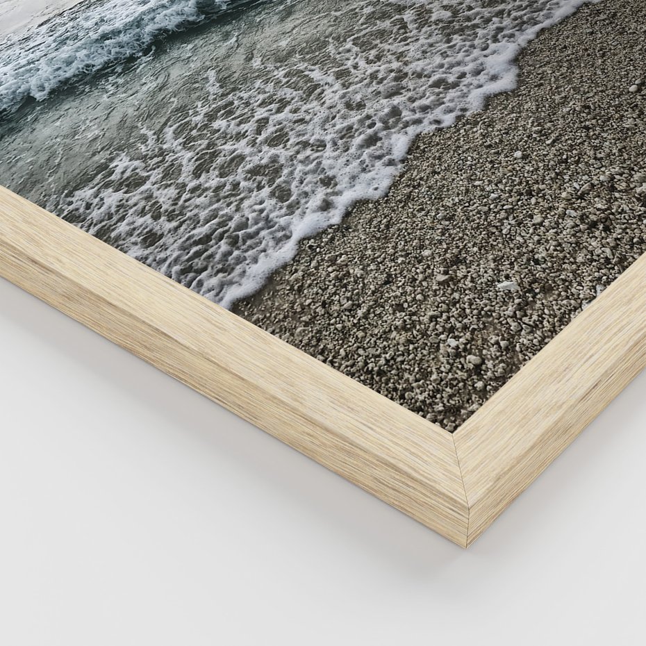 Zestaw obrazy w ramie 40x50 galeria - Plaża, morze, tryptyk - rama drewno