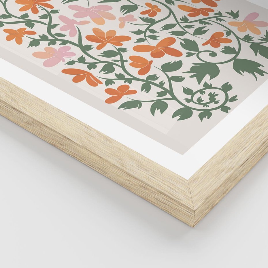 Plakat w ramie 30x40 - Kwiatowa Refleksja - kwiaty polne, plakat - rama drewno