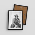 Plakat w ramie 30x40 - Dziki Zachód - retro zdjęcie, czarno białe - rama czarna
