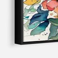 Obraz w ramie 70x50 - Kwiatowy Impuls Kolorów - abstrakcyjne kolorowe kwiaty, szkic - rama czarna