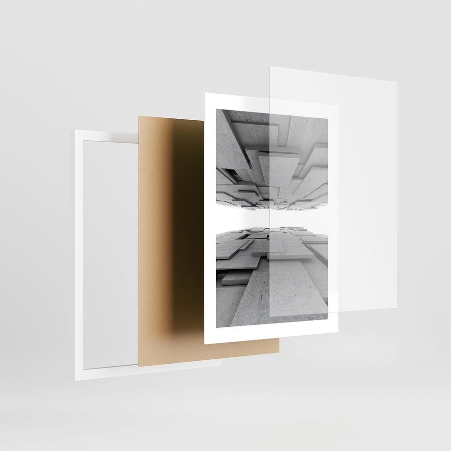 Plakat w ramie 30x40 - Architektura 3D - architektura, 3D - rama biała