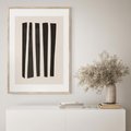 Plakat w ramie 40x50 - Migotliwa Transformacja Form - minimalizm, czarne pasy - rama drewno