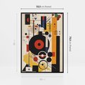 Obraz w ramie 50x70 - Wnętrza Refleksyjnego Światła - modernistyczny obraz, styl bauhaus - rama czarna