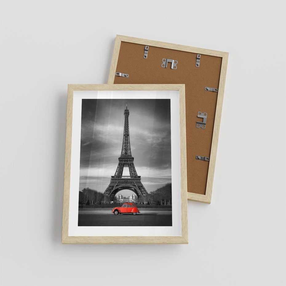 Plakat w ramie 30x40 - Elegancja Wieży - wieża, Eiffla - rama drewno