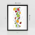 Plakat w ramie 40x50 - Kulinarne Inspiracje - owoce, woda - rama czarna