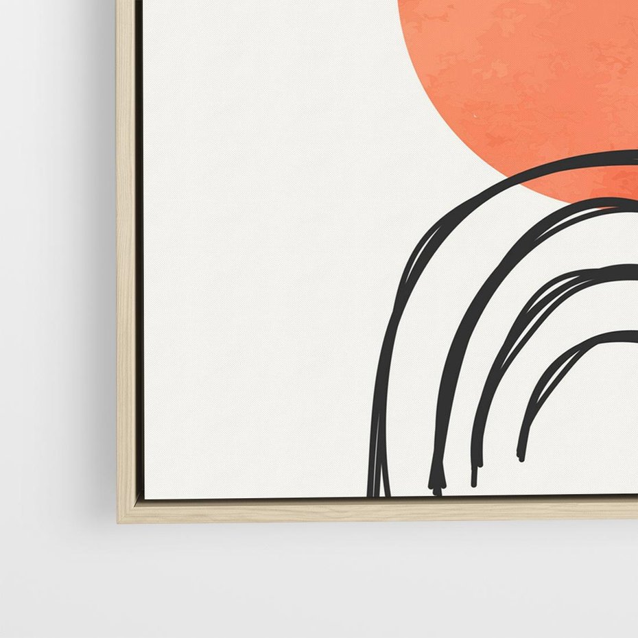 Obraz w ramie 80x80 - Lustrzane Widzenie - koło, boho styl - rama drewno