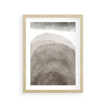 Plakat w ramie 40x50 - Przenikające Kształty - rozmyte cienie, abstrakcja - rama drewno
