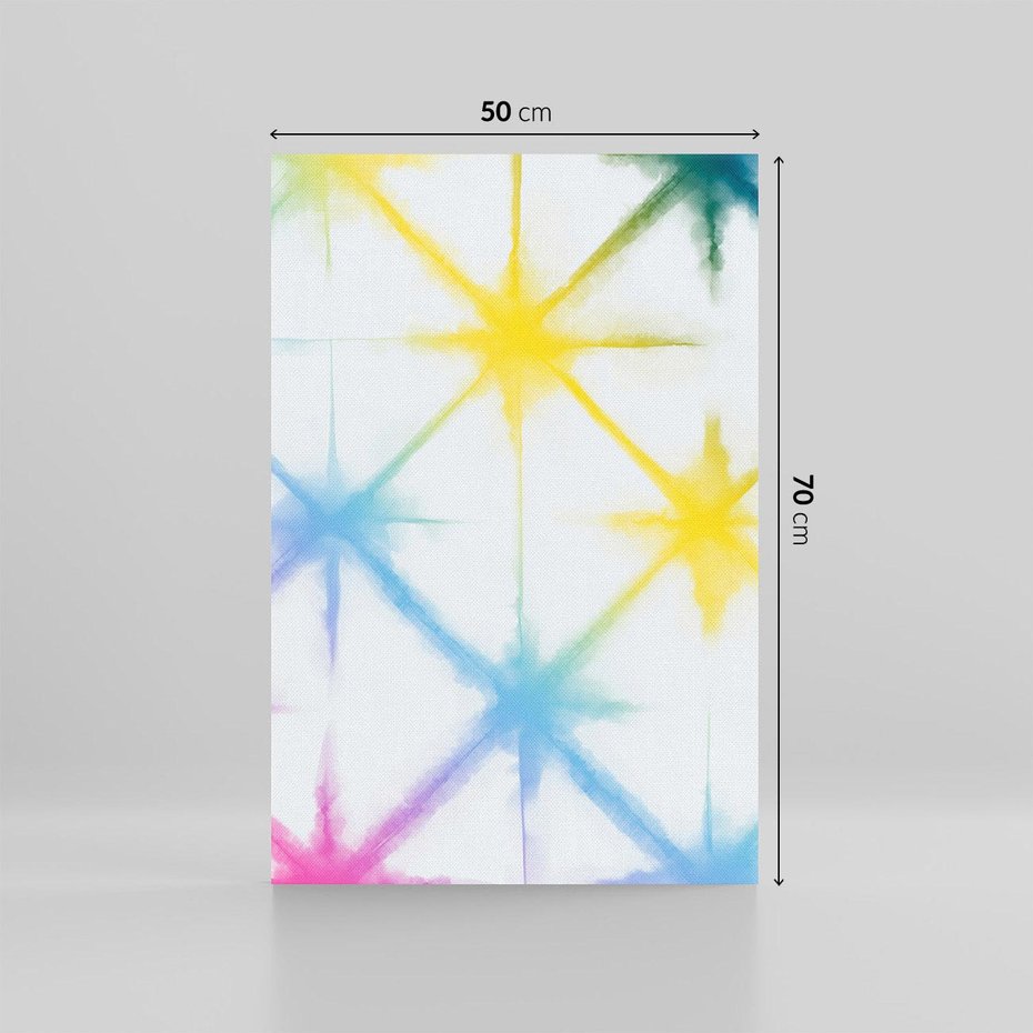 Obraz na płótnie 50x70 - Wibracje podświadomego hałasu - tęczowe kolorowe plamy, wybuchy