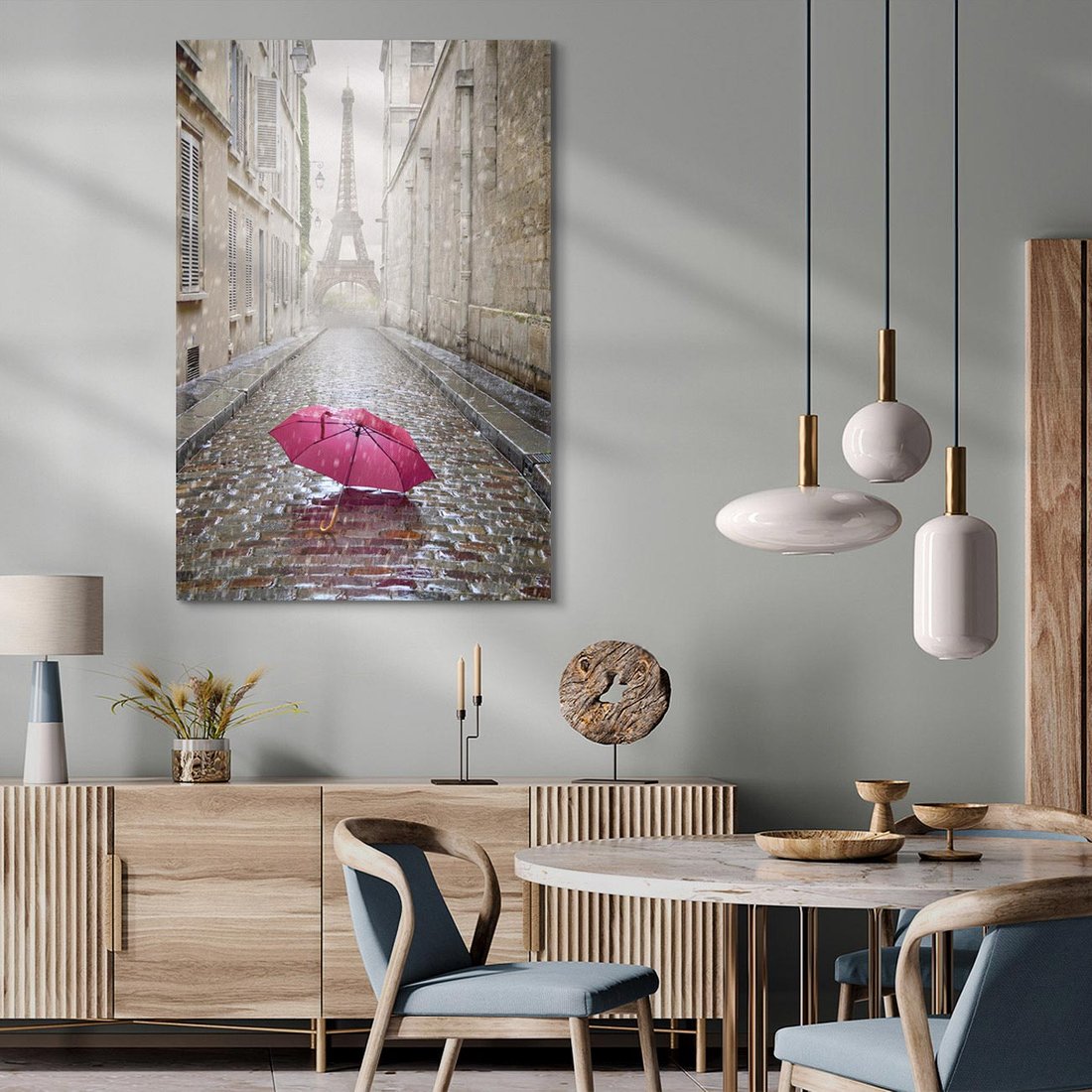 Obraz na płótnie 80x120 - Francuska elegancja pod parasolem - Francja, parasol
