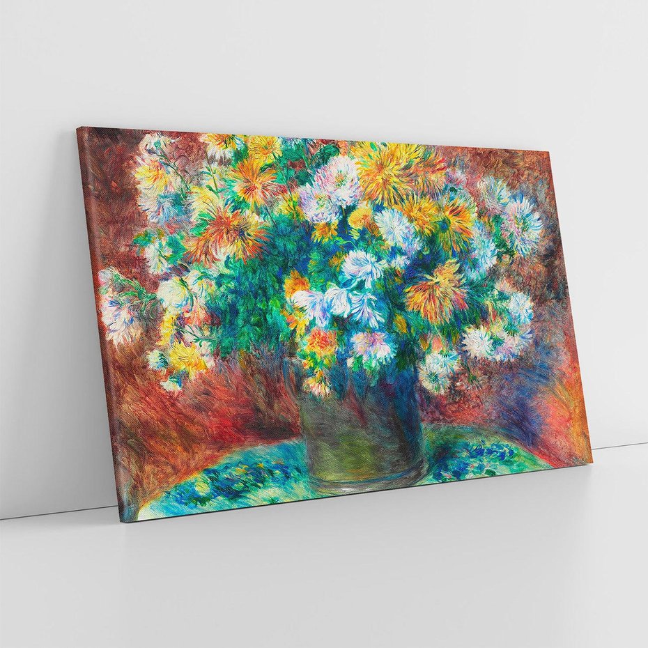 Obraz na płótnie 120x80 - Chryzantemy (1881–1882), Pierre-Auguste Renoir - Reprodukcja - reprodukcja, obraz na płótnie