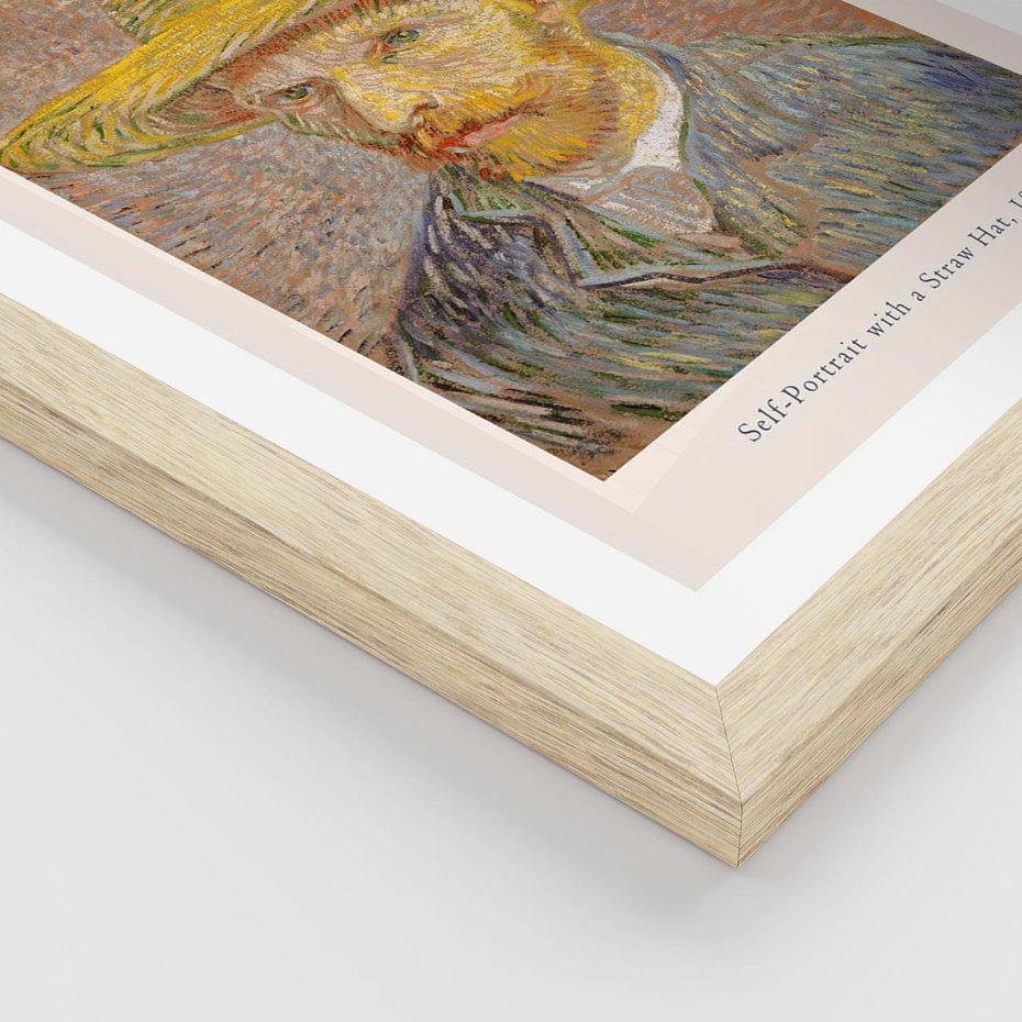 Plakat w ramie 50x70 - Autoportret van Gogha - van gogh, autoportret - rama drewno