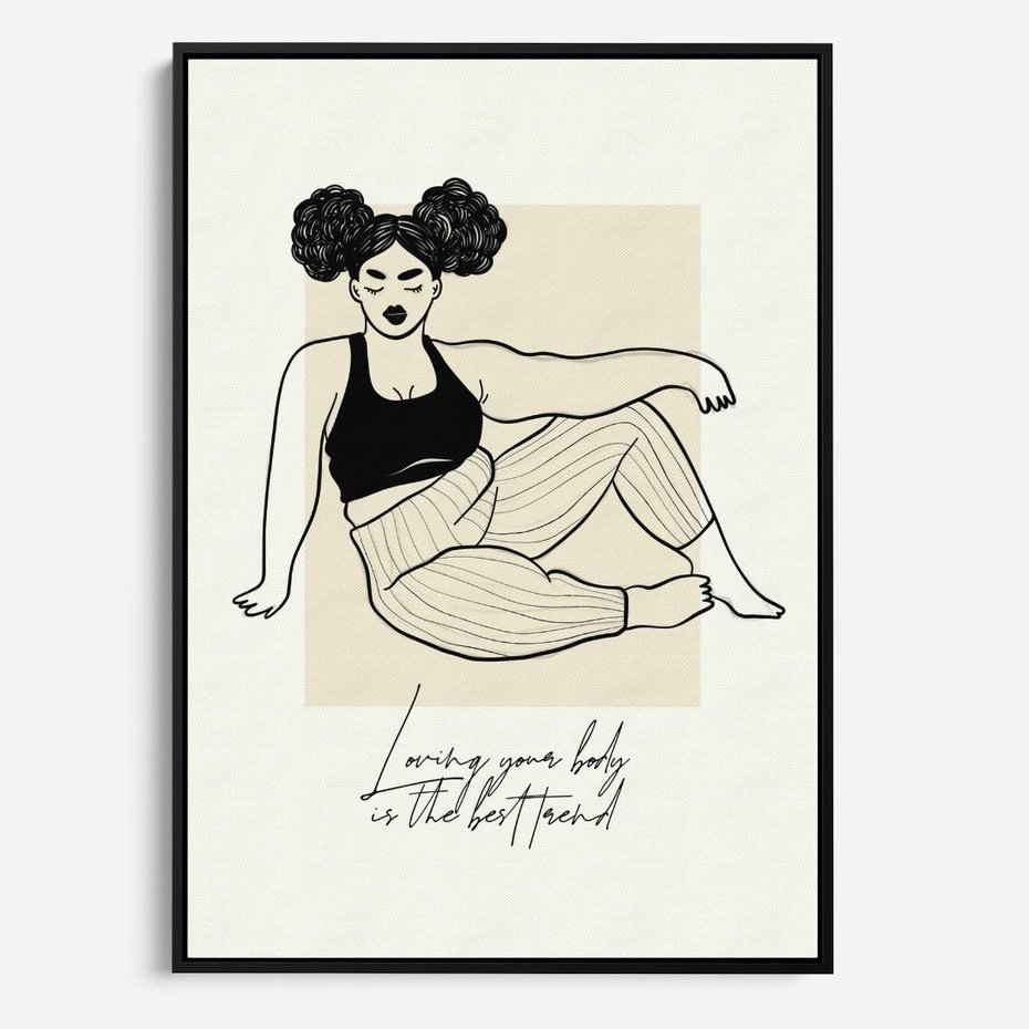 Obraz w ramie 70x100 - Kobieca Moc - nowoczesna sztuka kobieca, plakat - rama czarna