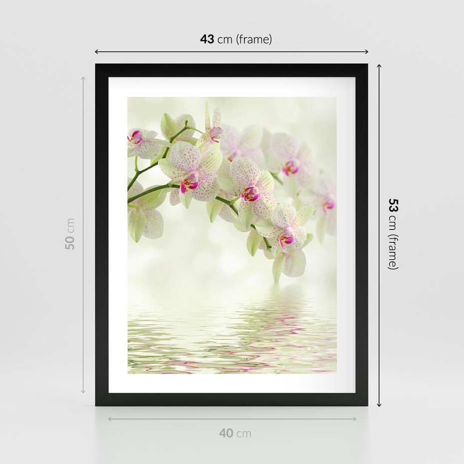 Plakat w ramie 40x50 - Orchidea w Spa - orchidea, kwiaty - rama czarna