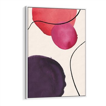 Obraz w ramie 50x70 - Kolorowe Impresje - abstrakcyjne akwarelowe plamy, nieregularne linie - rama biała