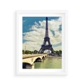 Plakat w ramie 40x50 - Wieża Eiffla - Ikona Paryża - wieża, Eiffla - rama biała