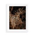 Plakat w ramie 50x70 - Delikatne Detale - paprocie, brąz - rama biała