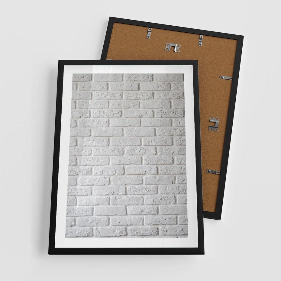 Plakat w ramie 50x70 - Wymiarowa Struktura - ściana, cegła - rama czarna