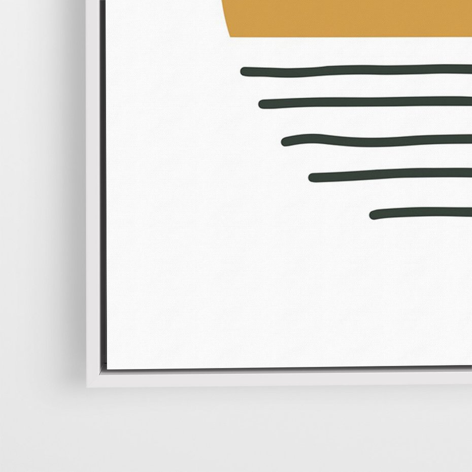 Obraz w ramie 70x100 - Kolory Przyszłości - kompozycja kół i kresek, ciepłe kolory - rama biała