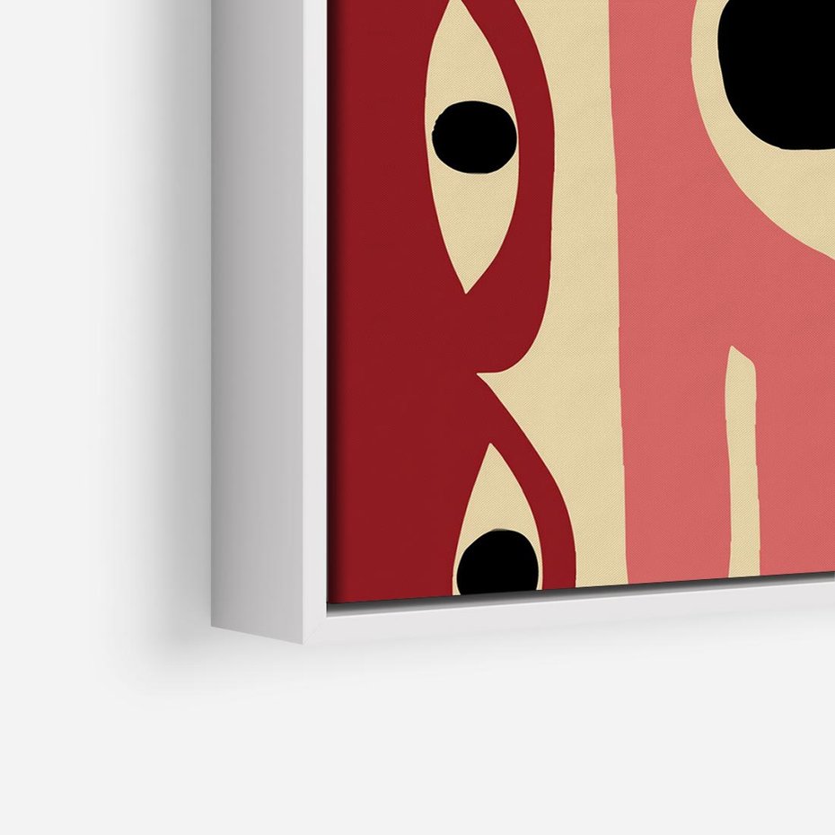 Obraz w ramie 80x80 - Migotliwe Kształty - abstrakcyjny obraz, boho styl - rama biała