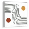 Obraz w ramie 80x80 - Kontury Harmonii - nieregularne linie, koła - rama biała