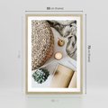 Plakat w ramie 50x70 - Przytulna Kompozycja Lifestyle - kompozycja lifestyle, wiklina - rama drewno