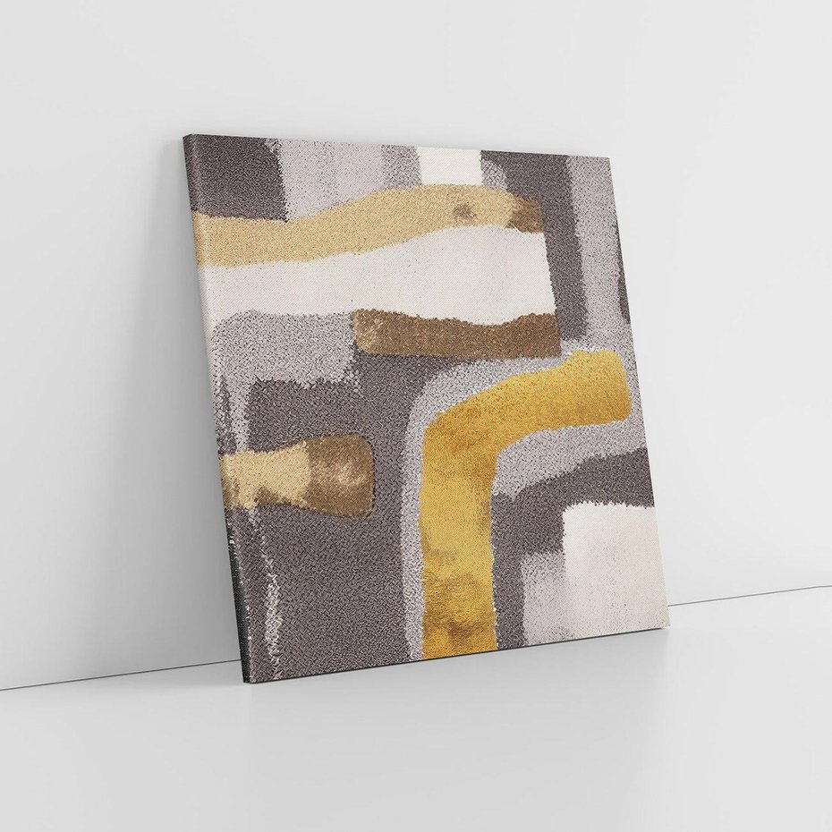 Obraz na płótnie 30x30 - Złote Krzywe - abstrakcja, krzywe linie