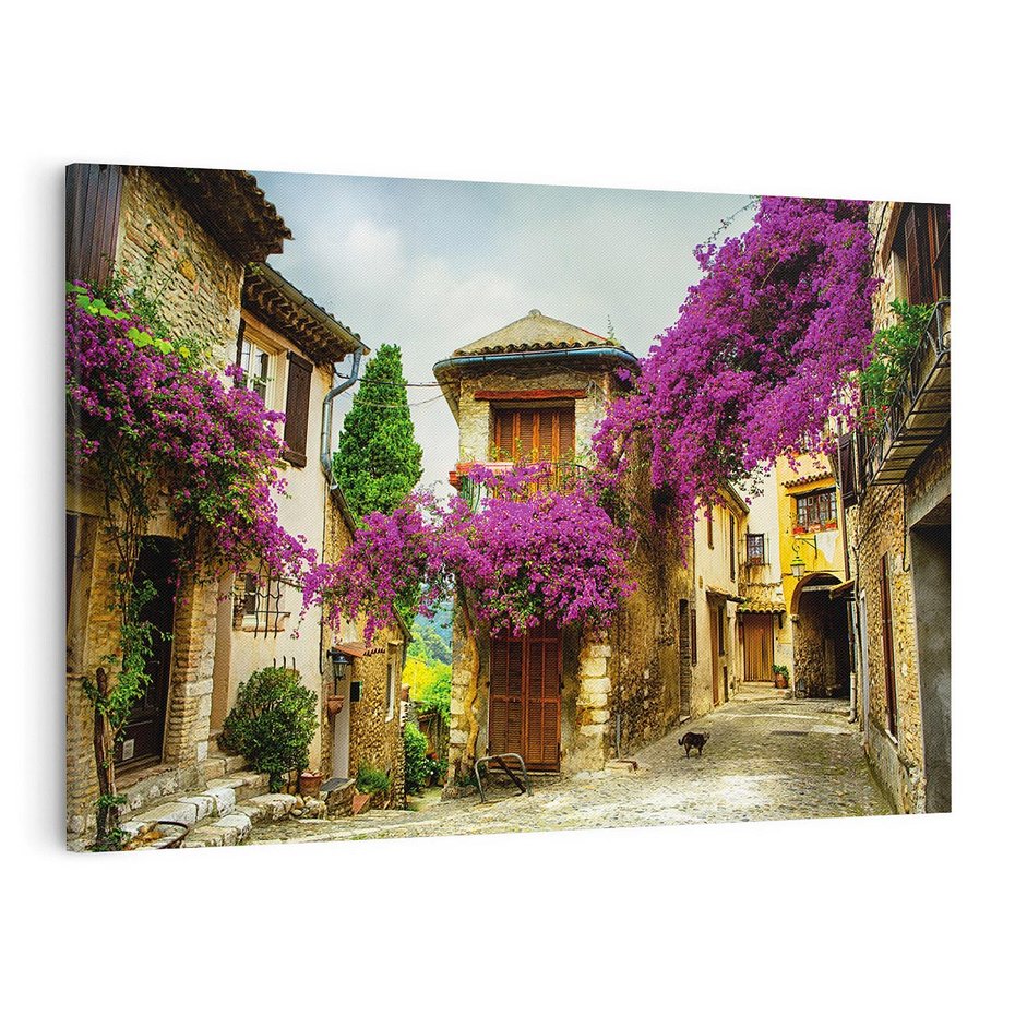 Obraz na płótnie 100x70 - Urok francuskiej uliczki - Francja, uliczka