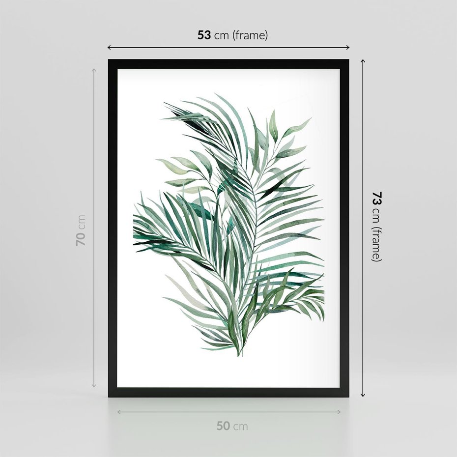 Plakat w ramie 50x70 - Blask Natury - złote, liście - rama czarna