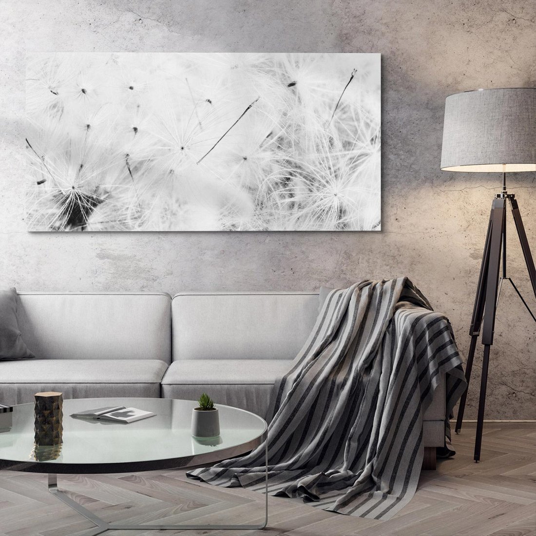 Obraz na płótnie 120x60 - Zdmuchnięty Puch - dmuchawce, delikatne
