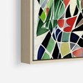 Obraz w ramie 80x80 - Taniec Plam i Kształtów - abstrakcyjny akwarelowy obraz, plamy - rama drewno