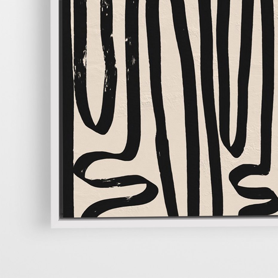 Obraz w ramie 70x100 - Podróżne Wibracje Serca - abstrakcyjny obraz, proste linie - rama biała