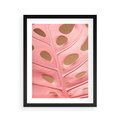 Plakat w ramie 40x50 - Różowy Liść Monstery - różowy liść monstery, nowoczesna fotografia - rama czarna