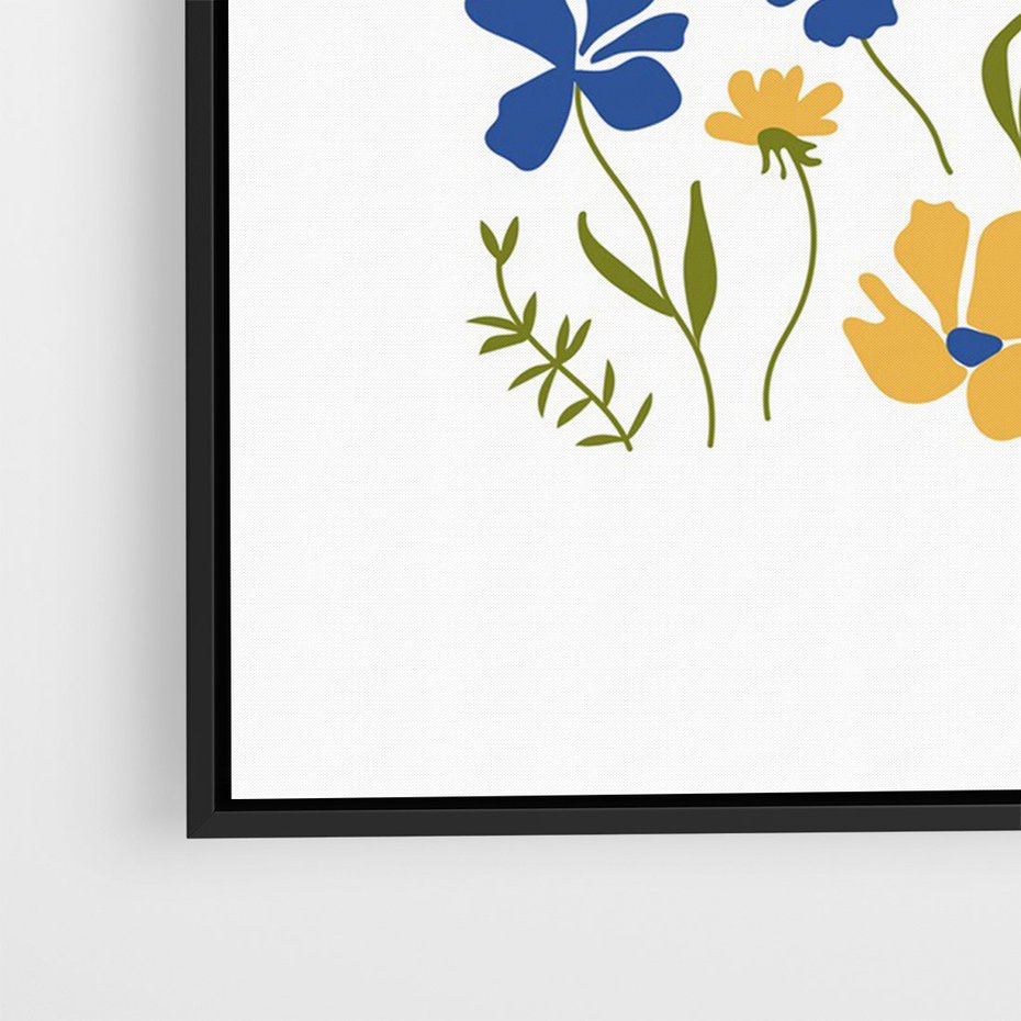 Obraz w ramie 50x70 - Odgłosy Wizji - kwiaty, sztuka nowoczesna - rama czarna