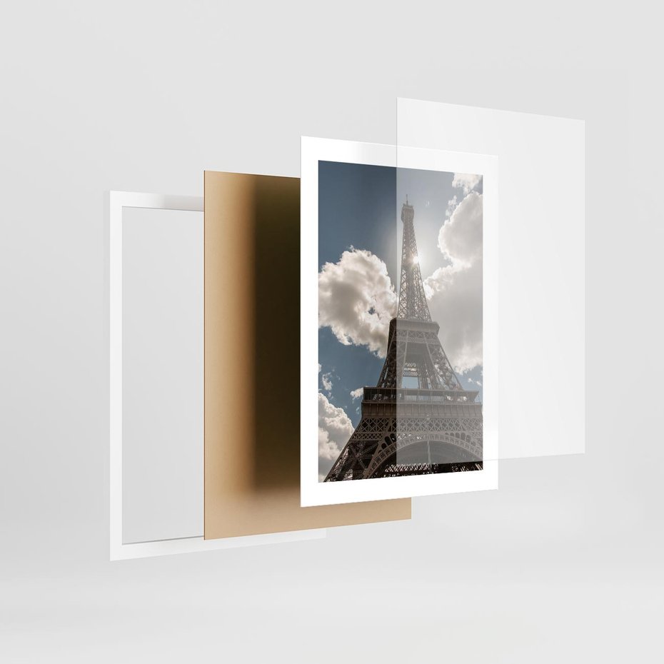 Plakat w ramie 30x40 - Magia Wieży Eiffla - wieża, Eiffla - rama biała