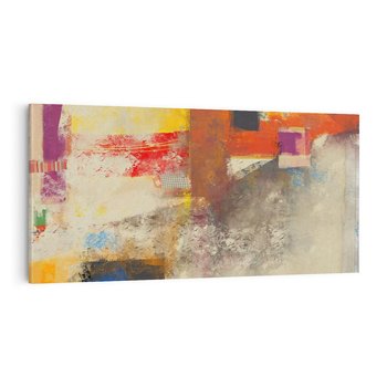 Obraz na płótnie 120x60 - Abstrakcja olejna - kształty i kolory - abstrakcja, olejna