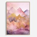 Obraz w ramie 80x120 - Pastelowe Wzgórza - pastelowe, różowe góry - rama drewno