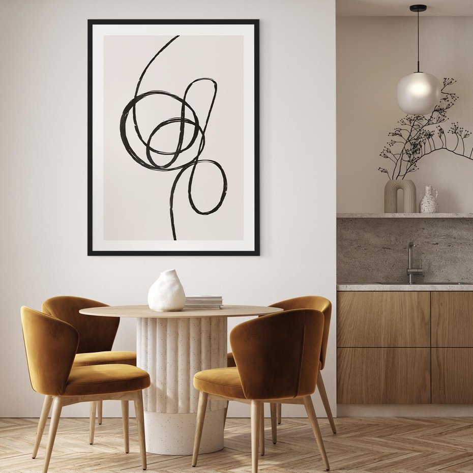 Plakat bez ramy 40x50 - Migotliwa Kreatywność - abstrakcyjne szkicowane linie, minimalizm