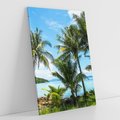 Obraz na płótnie 50x70 - Rajski wypoczynek - palmy, morze