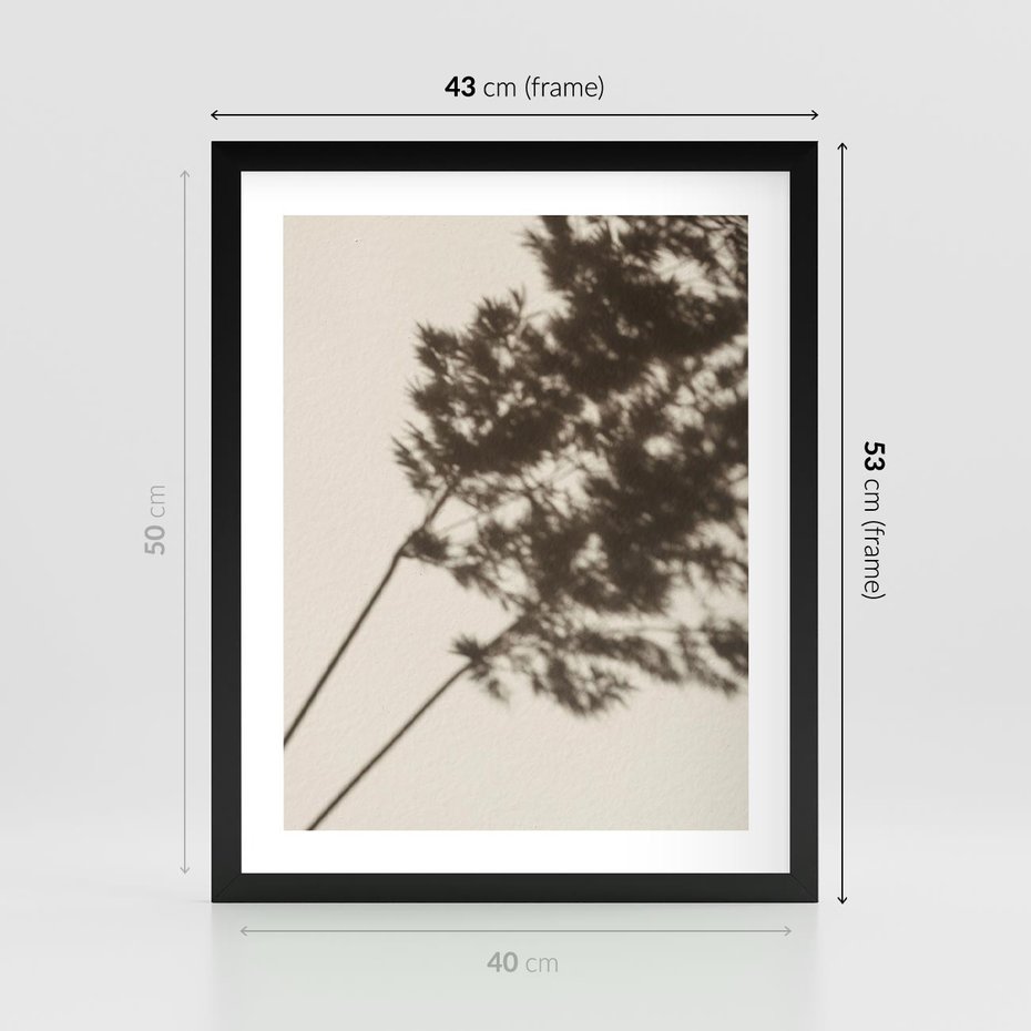 Plakat w ramie 40x50 - Tajemniczy Cień Traw - cień traw, na ścianie - rama czarna