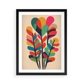 Plakat w ramie 50x70 - Symfonia Wzrokowych Impresji - abstrakcyjny kolorowy tęczowy obraz, inspiracje roślinne - rama czarna