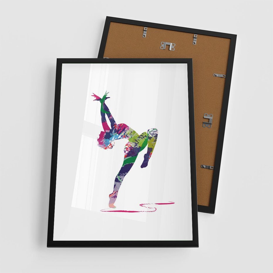 Plakat w ramie 50x70 - Taniec w akwareli - taniec, akwarela - rama czarna