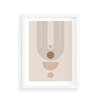 Plakat w ramie 40x50 - Strukturalne Kształty Postępu - boho plakat, minimalizm - rama biała