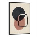 Obraz w ramie 70x100 - Abstrakcyjna Harmonia - abstrakcyjne nieregularne kształty, minimalistyczny plakat - rama czarna