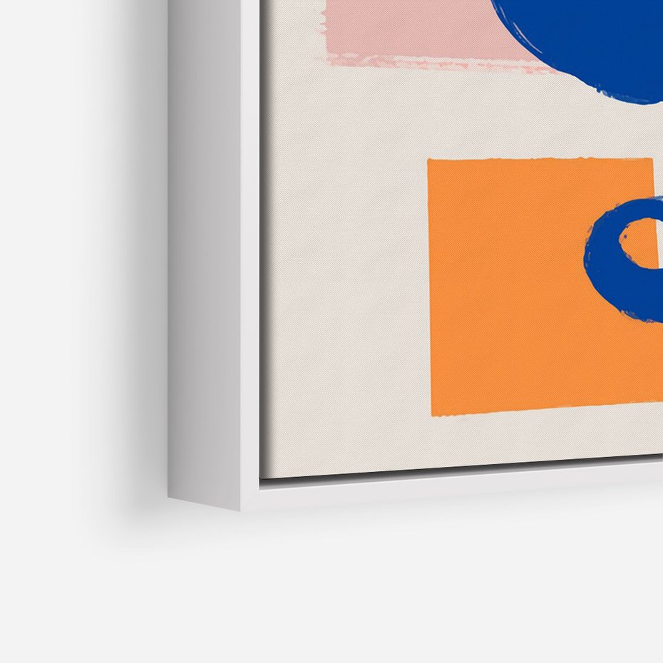 Obraz w ramie 70x100 - Migocące Plamiste Echa - abstrakcja, nowoczesny plakat - rama biała