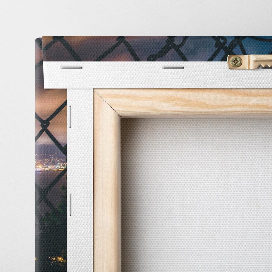 Obraz na płótnie 50x70 - Most nocą - Światła i refleksy - most, światła