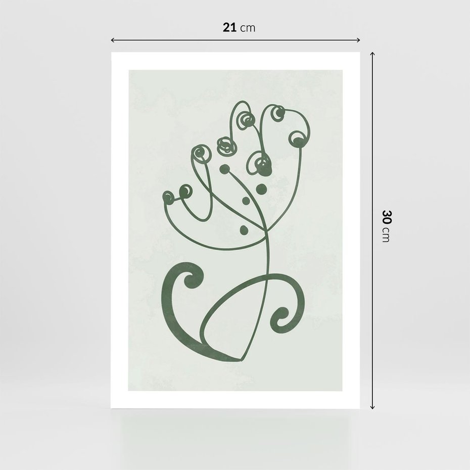 Plakat bez ramy 21x30 - Zieleń Wyjątkowego Ukojenia - zielony odcień, abstrakcja