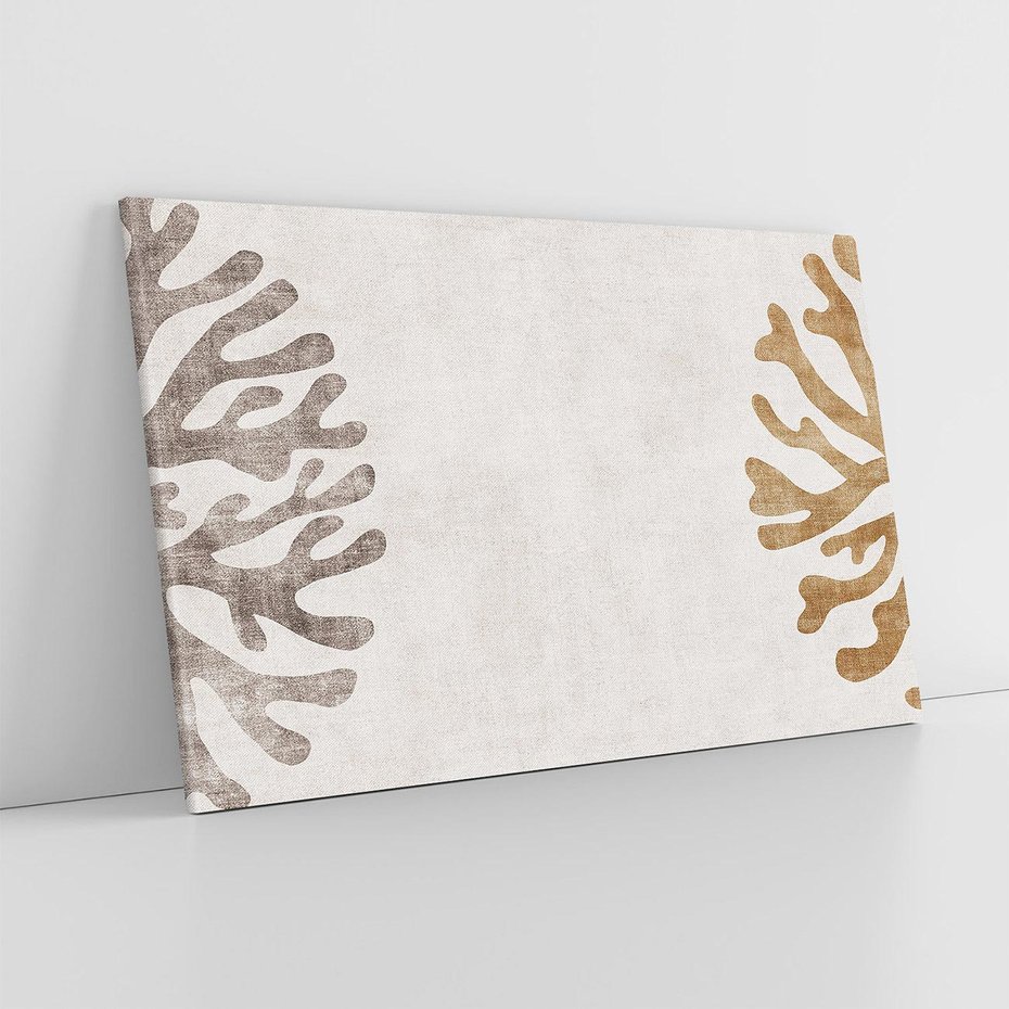 Obraz na płótnie 70x50 - Beżowa Symfonia Rafy - beżowa grafika, tło jak płótno