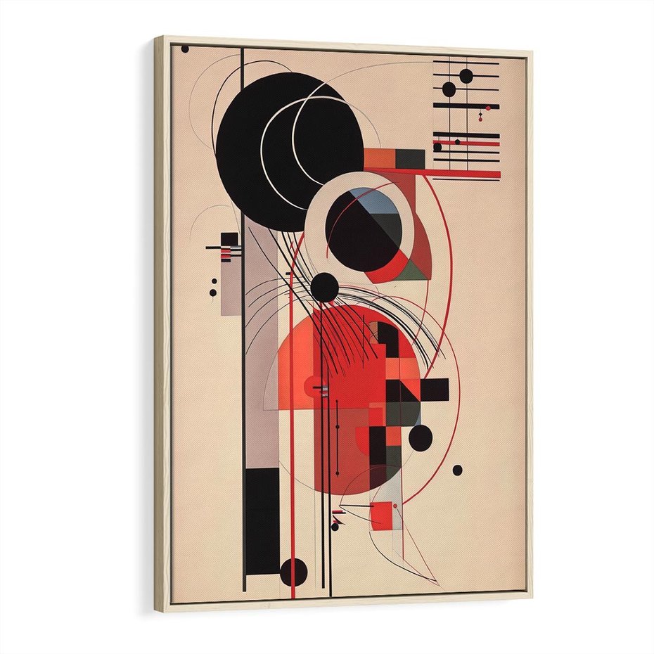 Obraz w ramie 80x120 - Rozbijające Granice Dźwięku - modernistyczny obraz, styl bauhaus - rama drewno