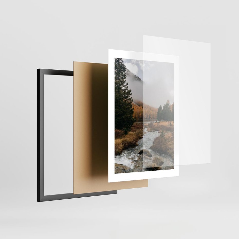 Plakat w ramie 30x40 - W Górskiej Dolinie - artystyczna fotografia, las - rama czarna